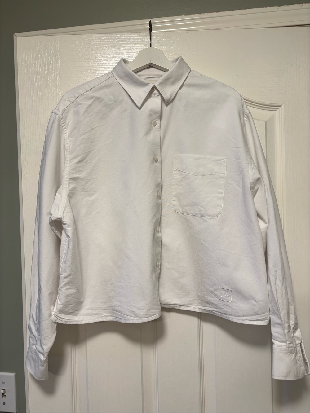 JW Anderson Uniqlo Cropped Oxford shirt, white, XL
